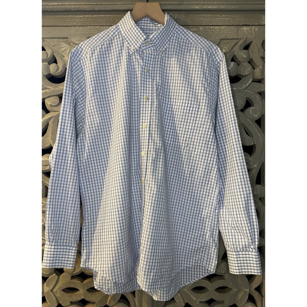 Vineyard Vines Murray Shirt Men's Large Slim Fit Blue Gingham Button Down Cotton